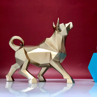 Resin Geometric Bull figurine