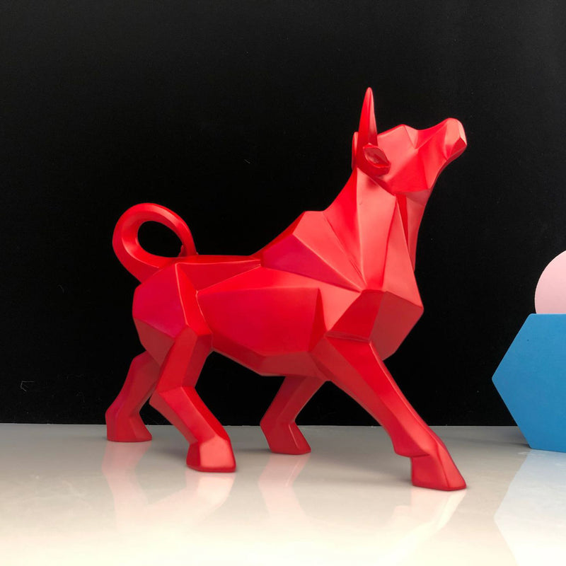 Resin Geometric Bull figurine