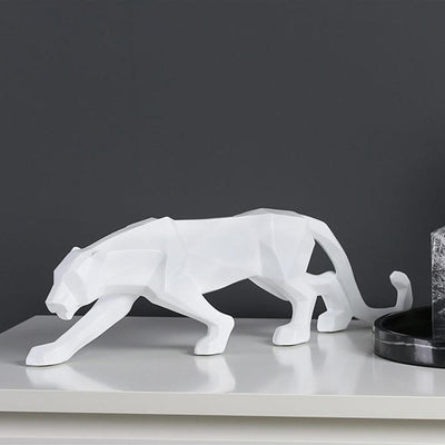 Geometric Leopard Statue