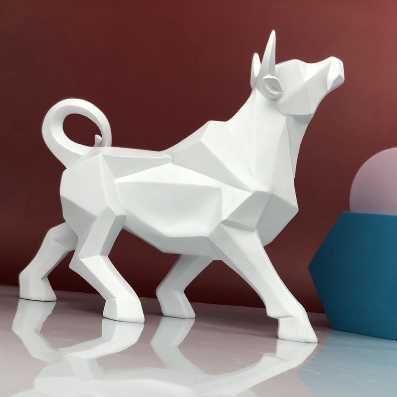 Resin Geometric Bull figurine