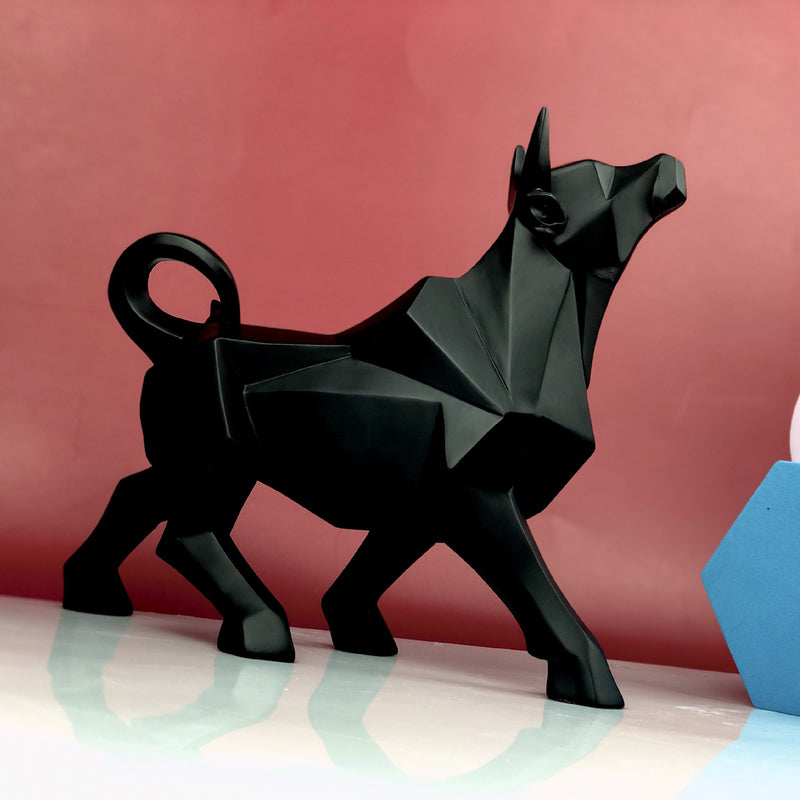 Resin Geometric Bull figurine