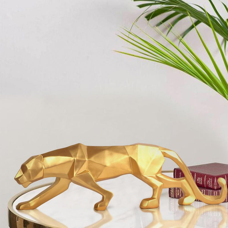 Geometric Leopard Statue