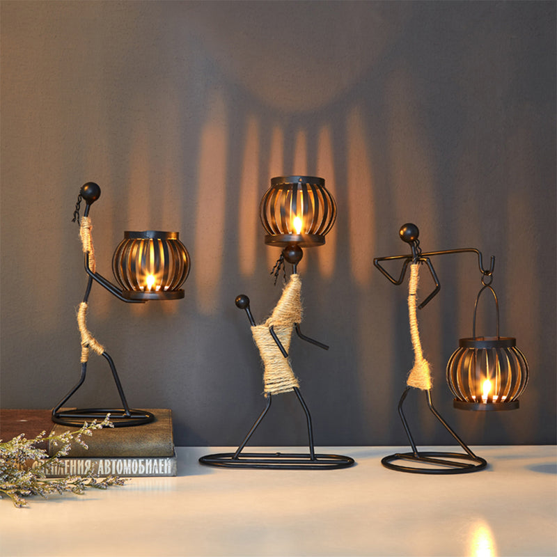 Creative Little Man Candle Holder Figurines