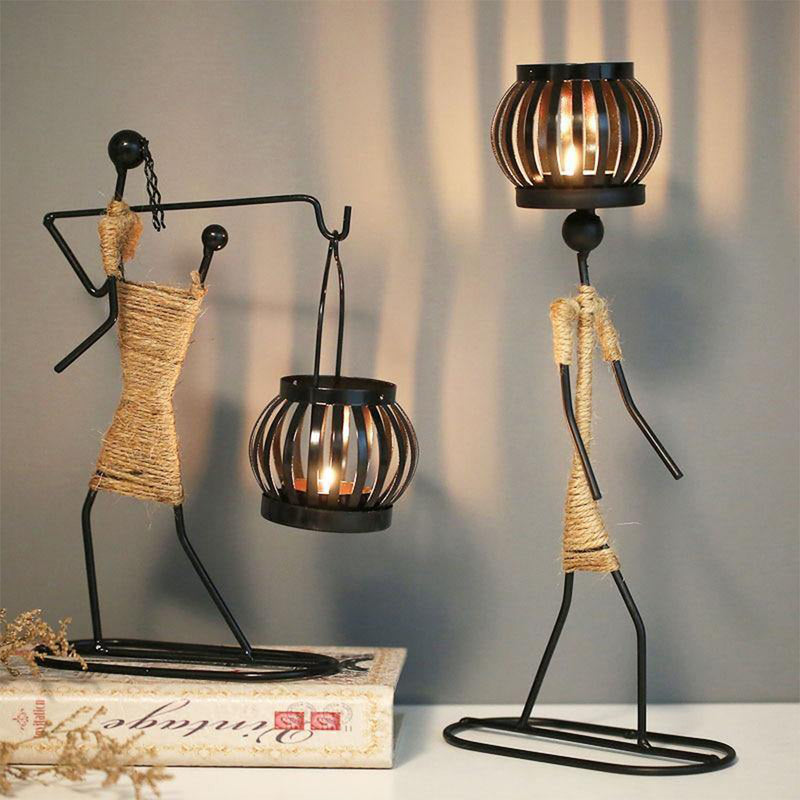 Creative Little Man Candle Holder Figurines