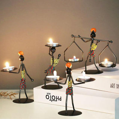 Creative Little Man Candle Holder Figurines