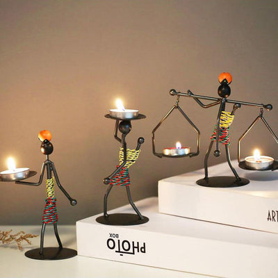 Creative Little Man Candle Holder Figurines